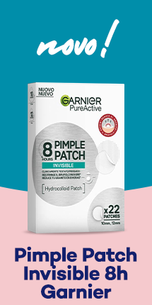 comunicação de novos pensos para borbulhas da marca Garnier